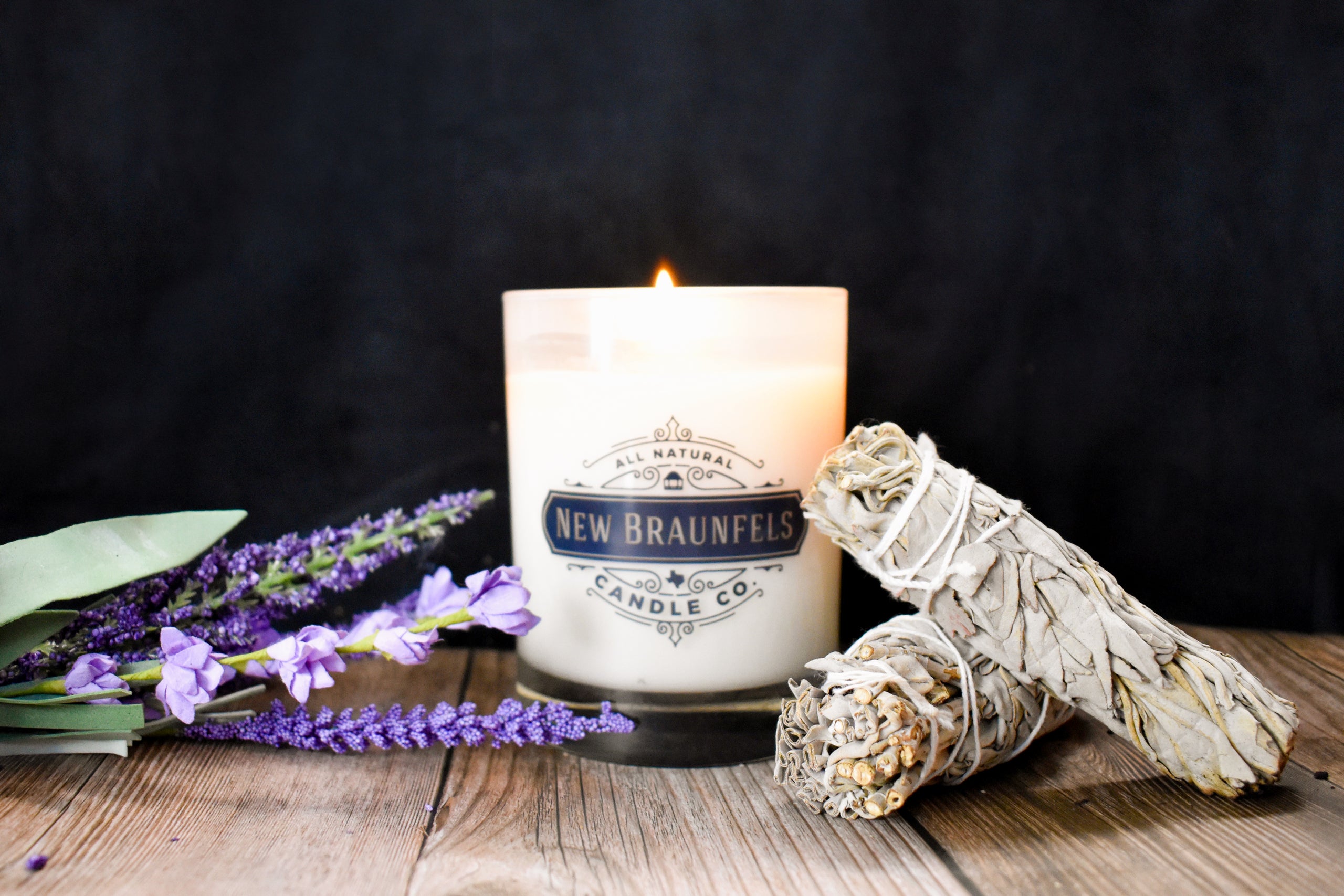 White Sage and Lavender Candle New Braunfels Candle Company